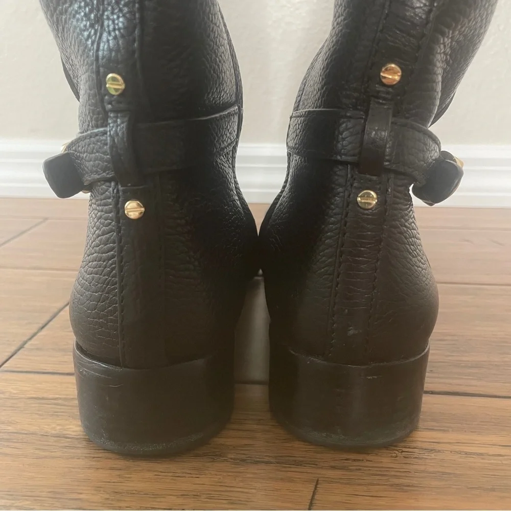 Tory Burch Black Leather Riding Boots knee high boots